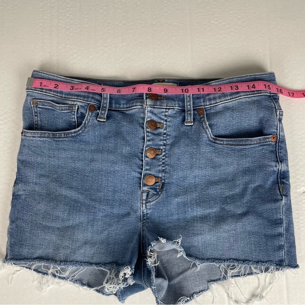 Madewell Mid Rise Denim Cut Off‎ Shorts Button Fly Size 31 - Picture 7 of 9